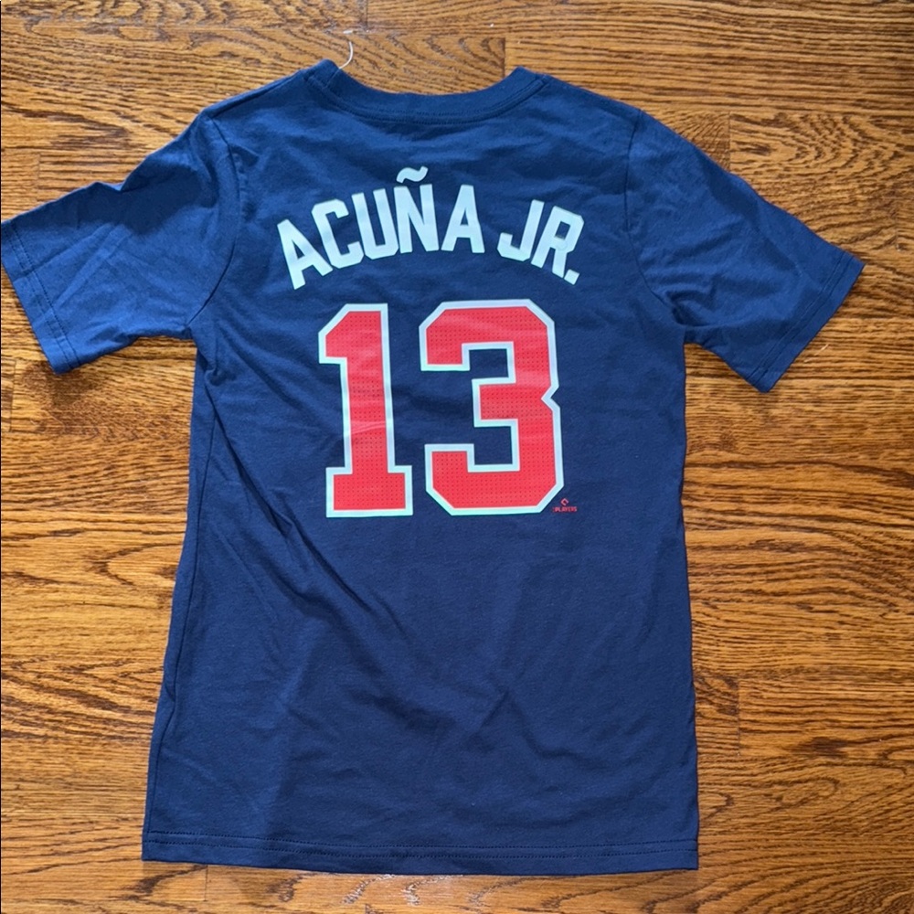 Nike Navy Blue Acuña Jr. #13 Tee with Red Numbers